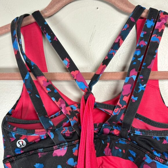 Lululemon Nouveau Limits Tank Top 2 In 1 Sports Bra Strappy Draped Size 4 - Picture 8 of 14